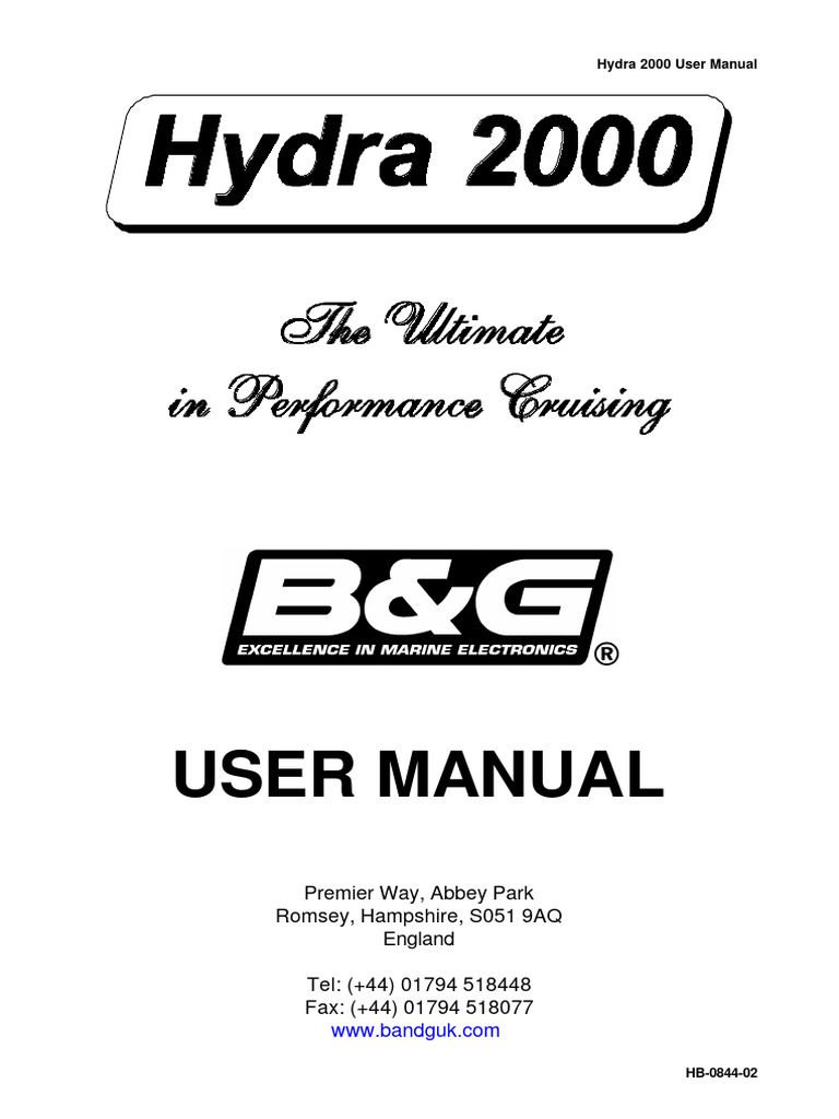 Hydra 2000 User Manual Overview | PDF | Compass | Menu (Computing)