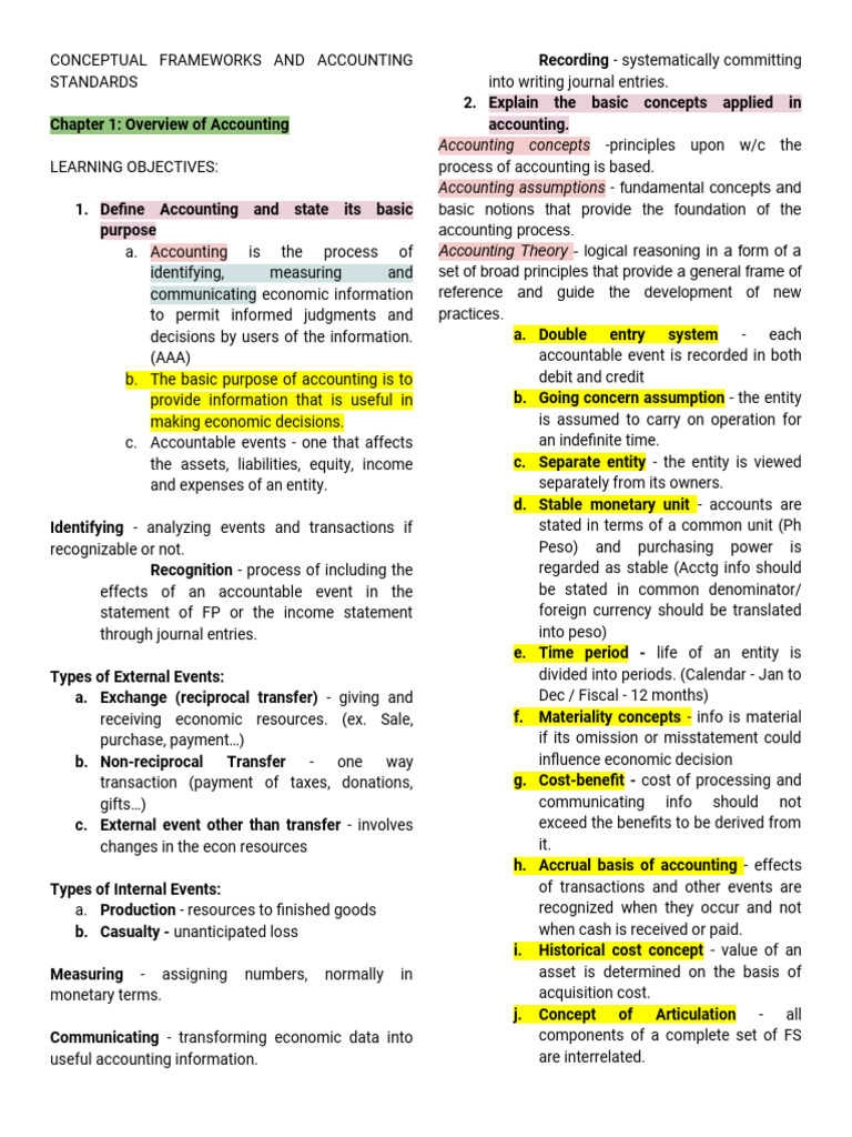 Accounting Concepts and Frameworks Explained | PDF | International ...