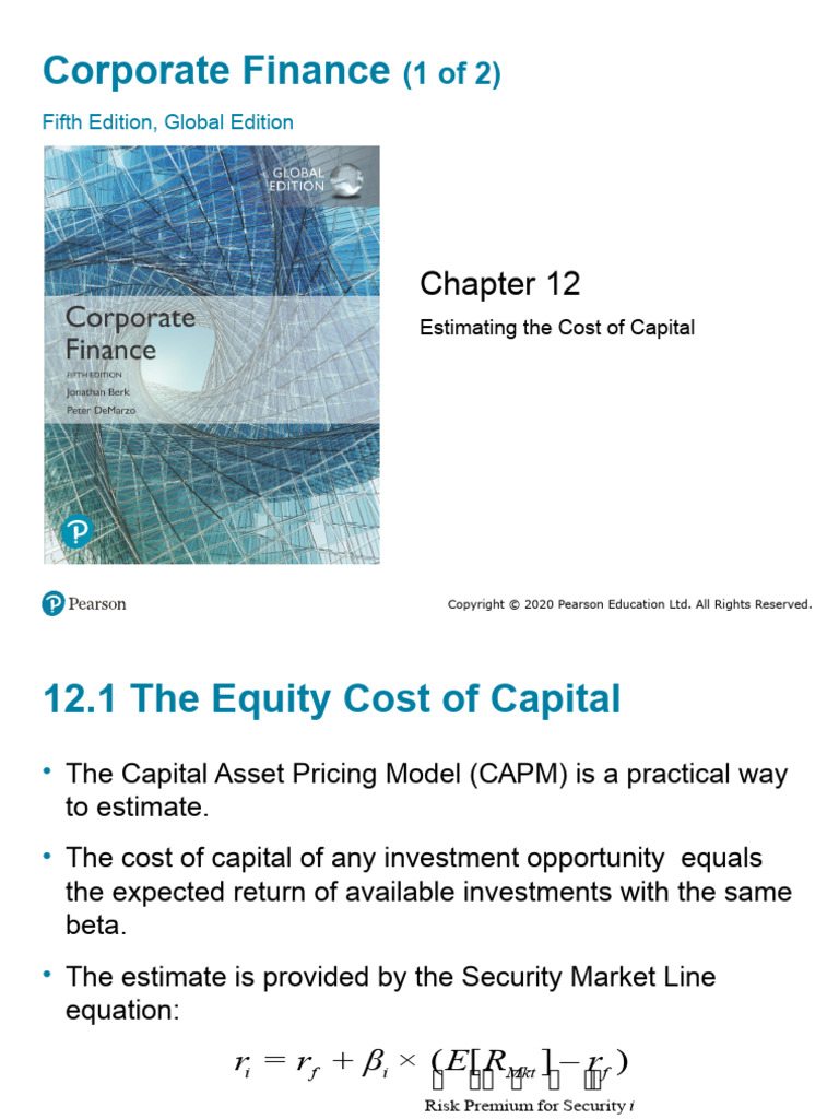 Estimating Cost of Capital | PDF | Cost Of Capital | Beta (Finance)