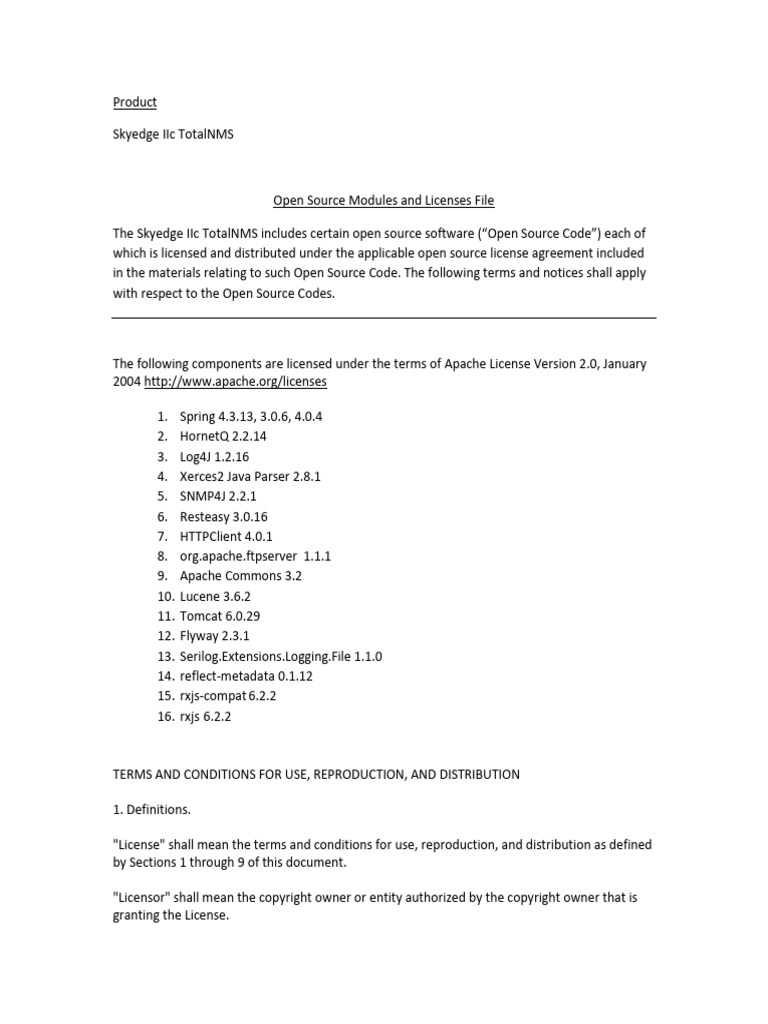 Clean nms opensource notice skyedge2c pdf source code license