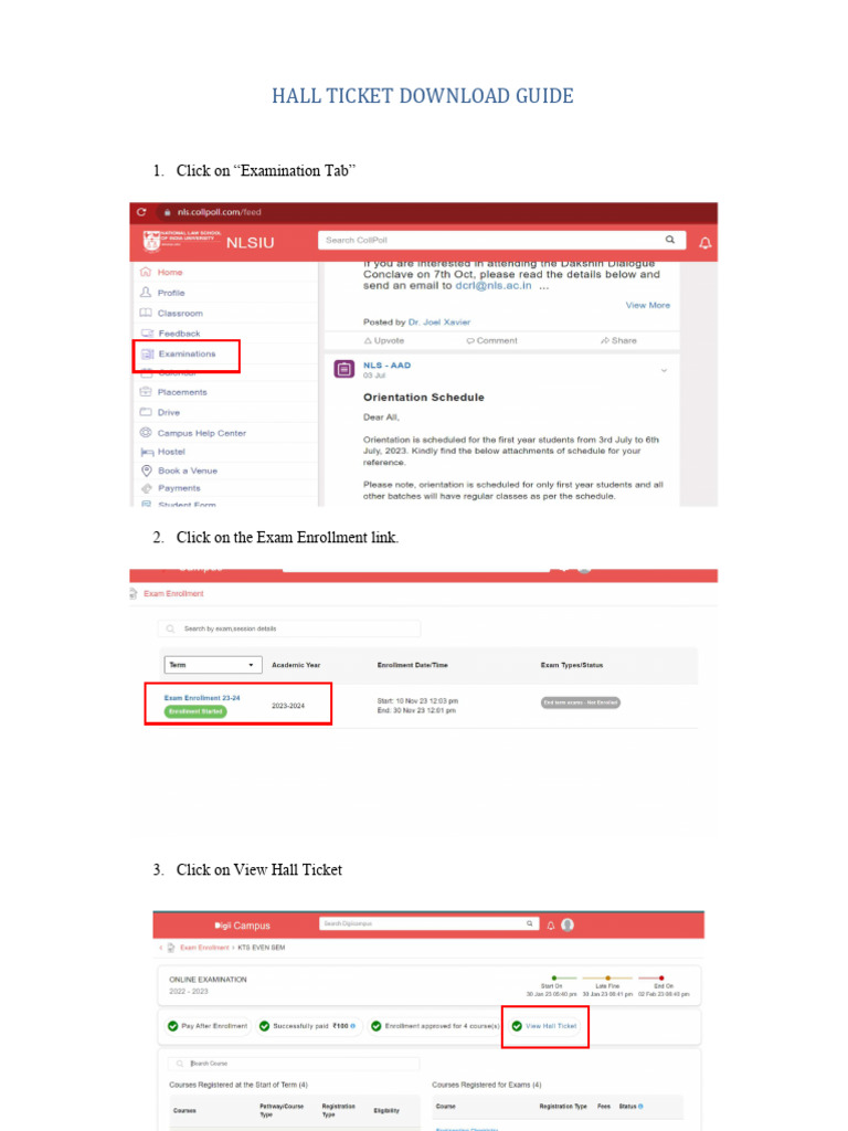 Hall Ticket Download Process | PDF