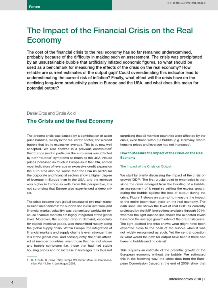 The Impact of The Financial Crisis On The Real Economy | PDF | Economic ...
