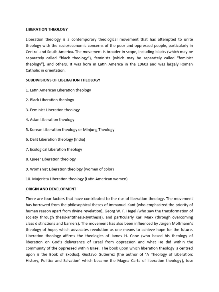Understanding Liberation Theology | PDF | Feminism | Gender Studies