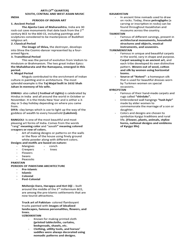 ARTS and MUSIC 8 REVIEWER 3RD QUARTER | PDF | Musical Instruments