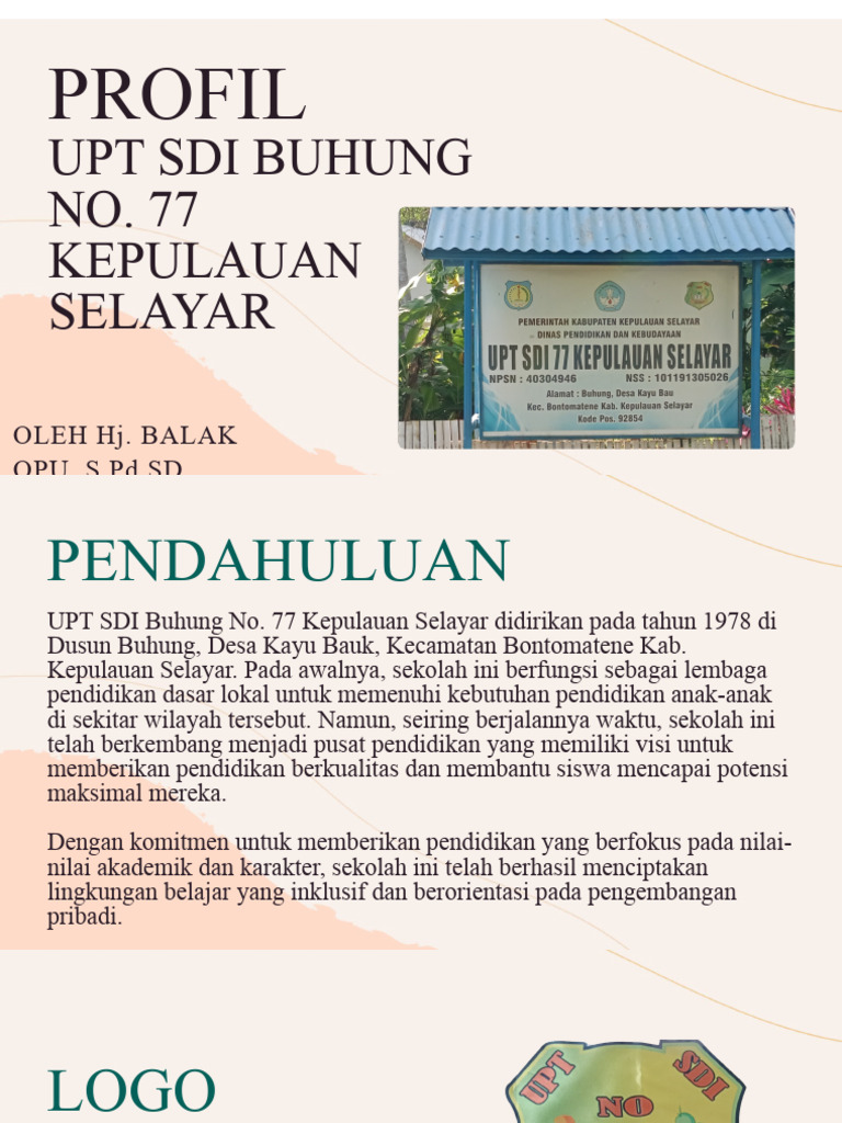 Profil Upt Sdi Buhung No. 77 Kepulauan Selayar | PDF | Kesehatan Holistik