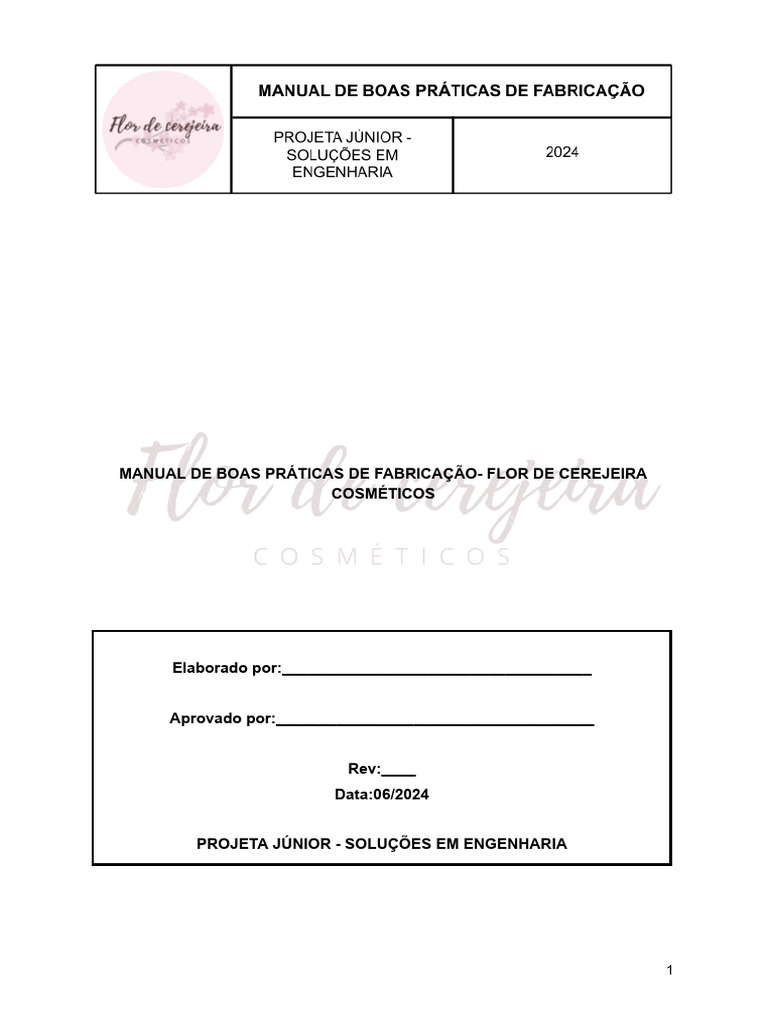 Manual de Boas Práticas - Flor de Cerejeira | PDF | Desperdício ...
