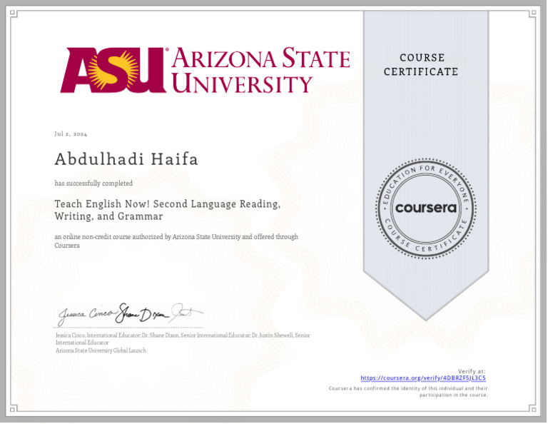 English Teaching Course Completion Certificate | PDF | Social Science ...