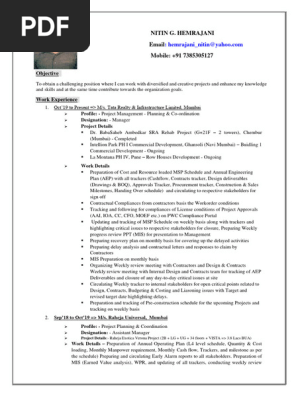 Nitin Girdharilal Hemrajani - Planning