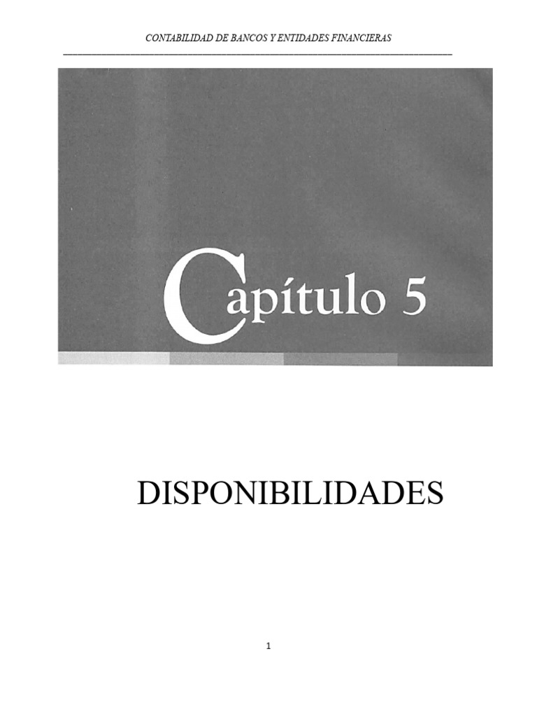 Capítulo 5 Contabilidad De Bancos Disponibilidsdes Pdf Bancos