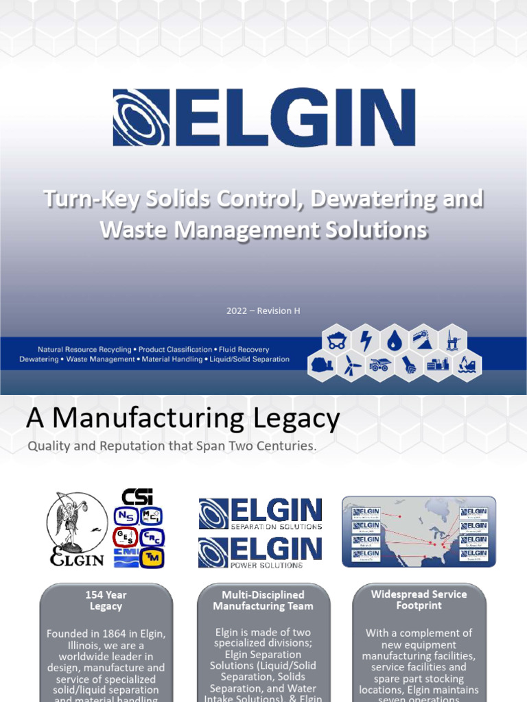Elgin's Turn-Key Solids Control Solutions | PDF | Pump | Piston