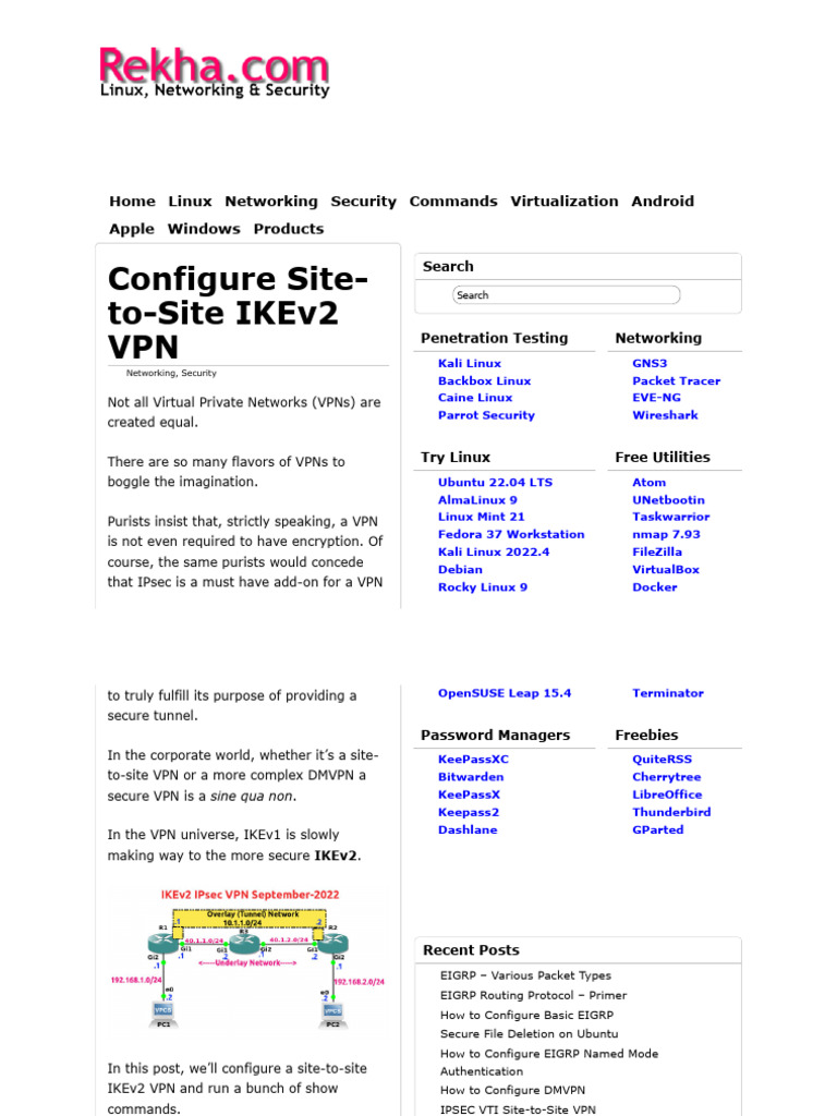 Configure Site-to-Site IKEv2 VPN | PDF | Virtual Private Network | Ip ...