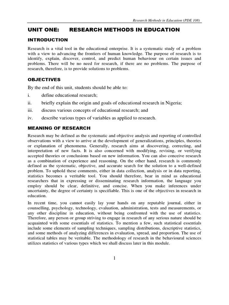 Educational Research Methods Overview | PDF | Statistics | Experiment
