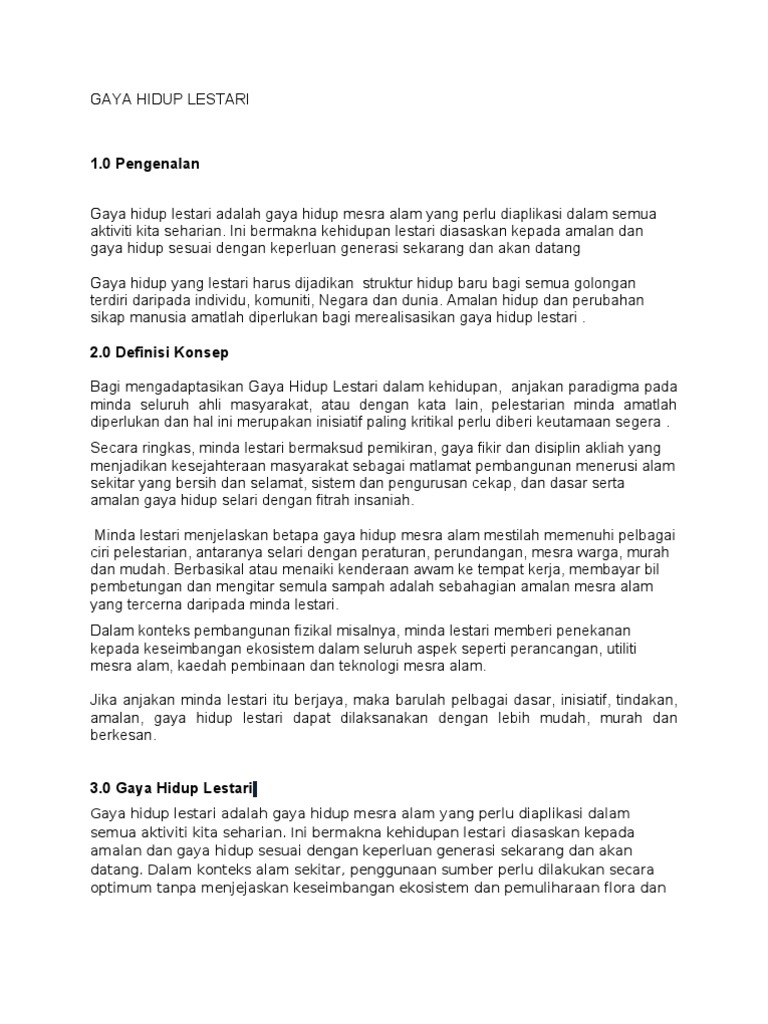 Gaya Hidup Lestari Pdf