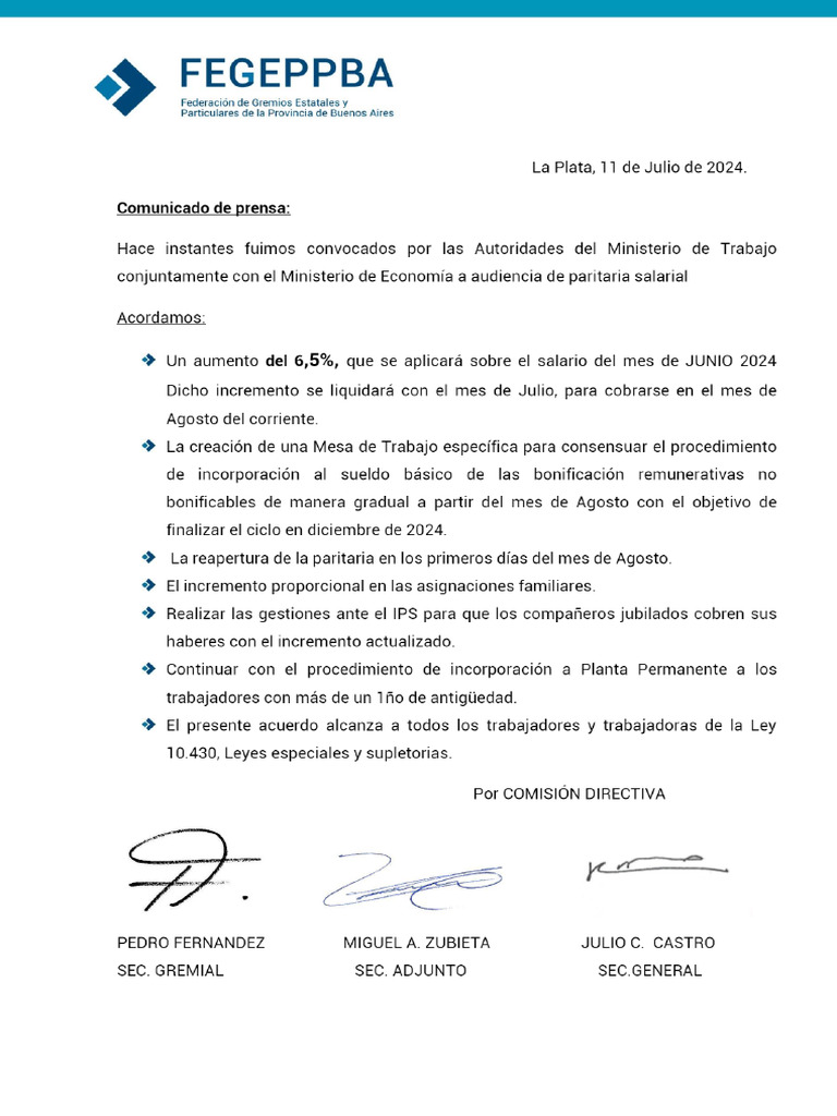 Federación de Gremios Estatales y Particulares de La Provincia de ...
