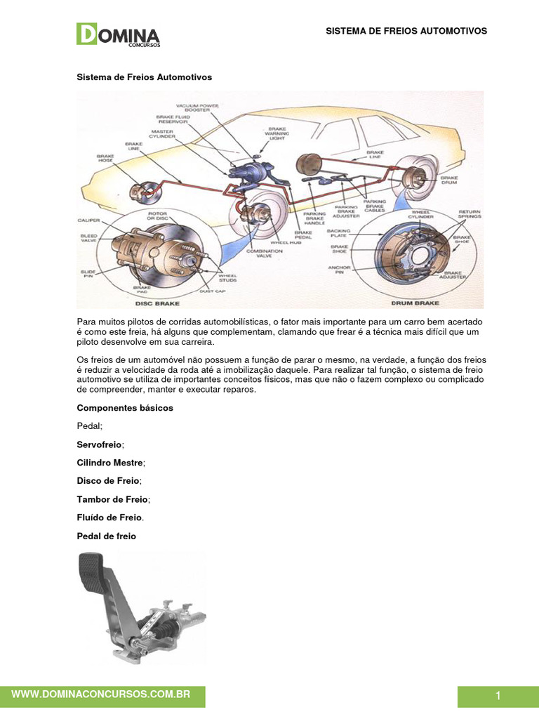 Componentes do Sistema de Freios Automotivos | PDF | Freio | Pressão