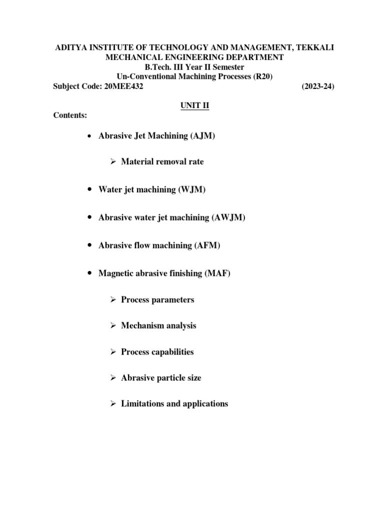 Ucmp Unit II | PDF | Machining | Abrasive