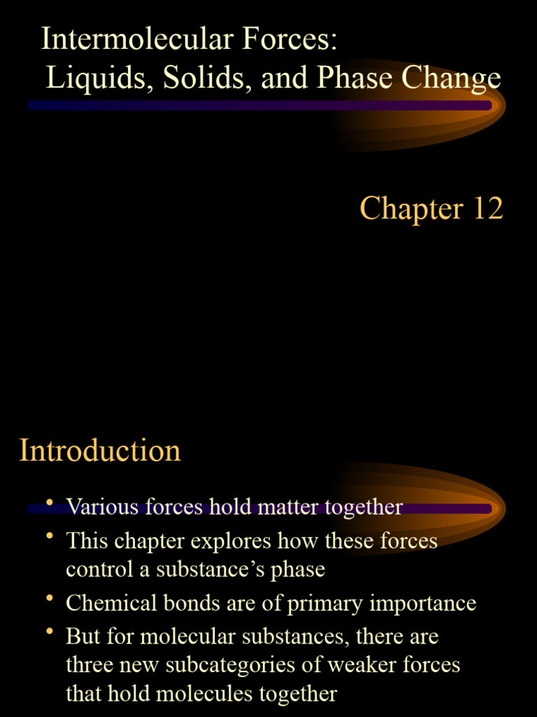 Ch12Sp18Solid, Liquid & Phase Change | PDF | Chemical Polarity ...