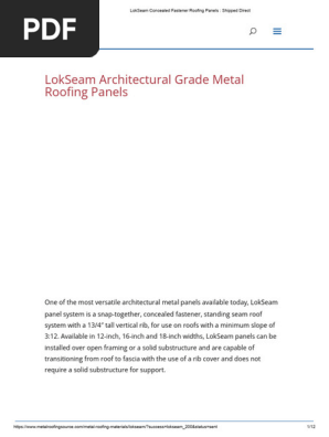 LokSeam Concealed Fastener Roofing Panels _ Shipped Direct
