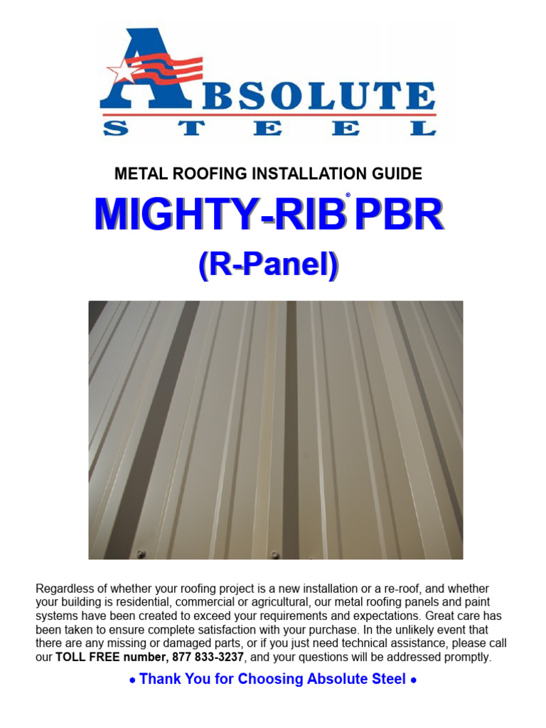 Mightir Rib R Panel Instructions | PDF | Screw | Roof