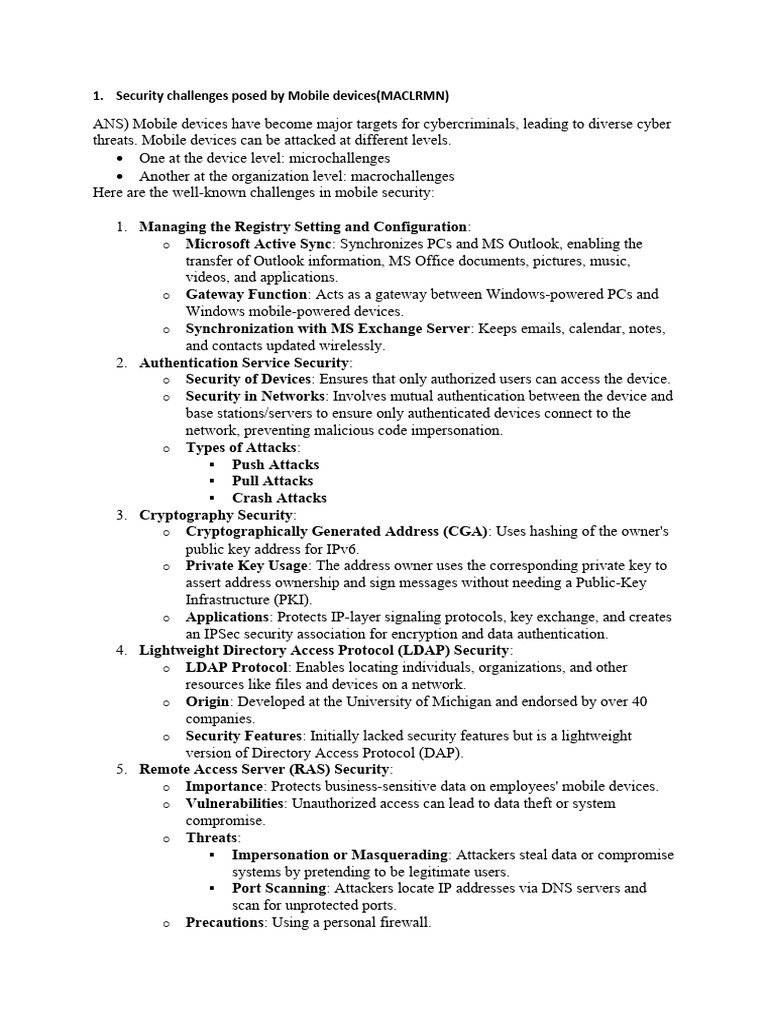 Mobile Device Security Challenges Explained | PDF | Security | Computer ...
