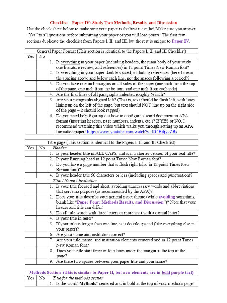 Paper IV - M, R, D - Checklist (2022) - 2 Statistics Project | PDF ...