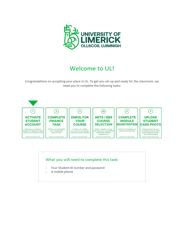 Activate Your UL Student Account Guide | PDF | Password | Login