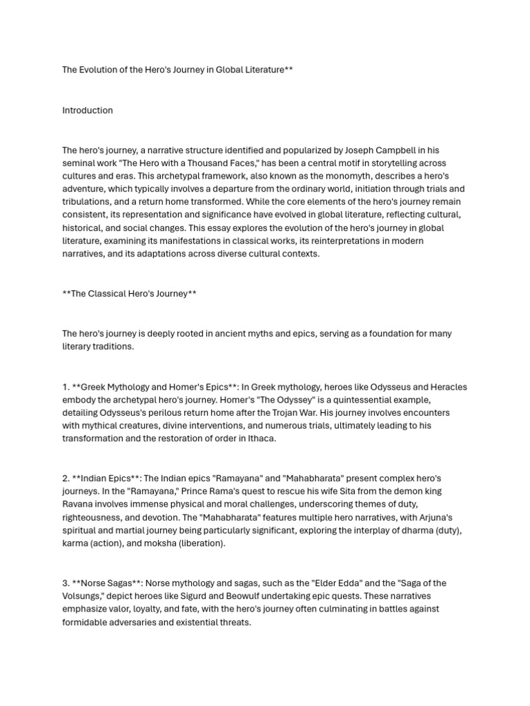 Evolution of the Hero's Journey | PDF | Hero | Quest