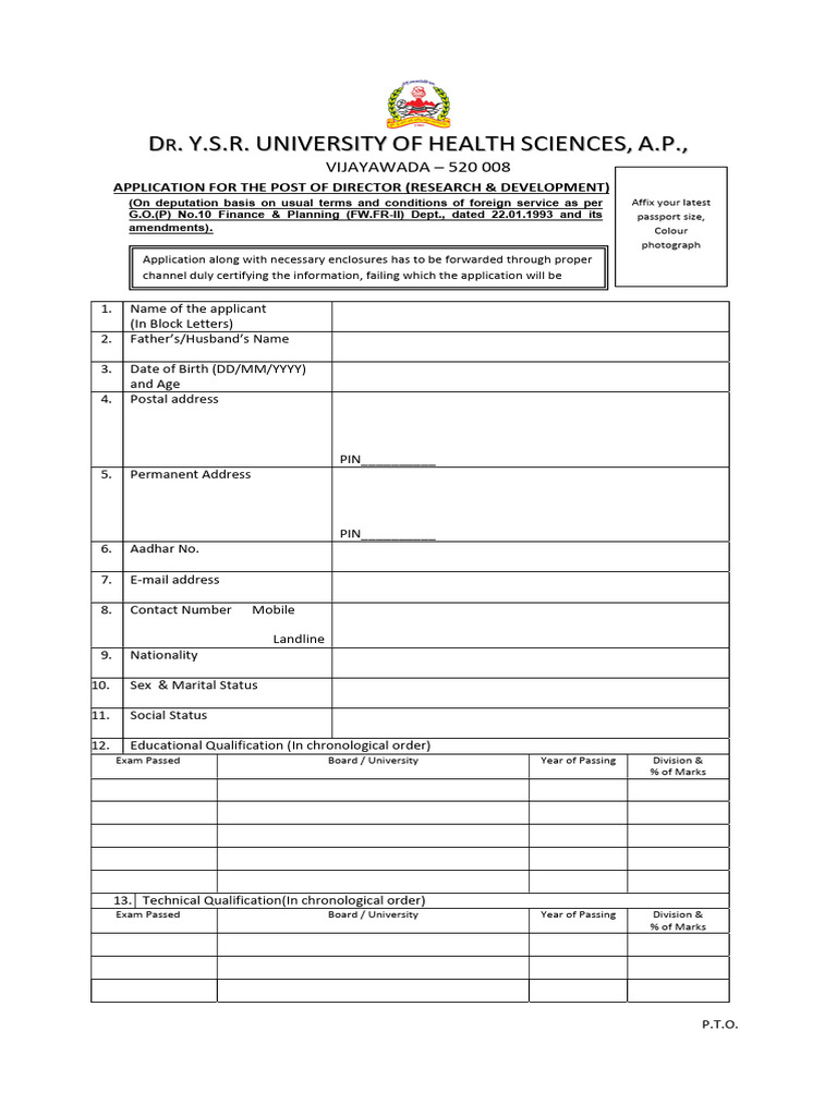 Application For Director (Research & Development) | PDF