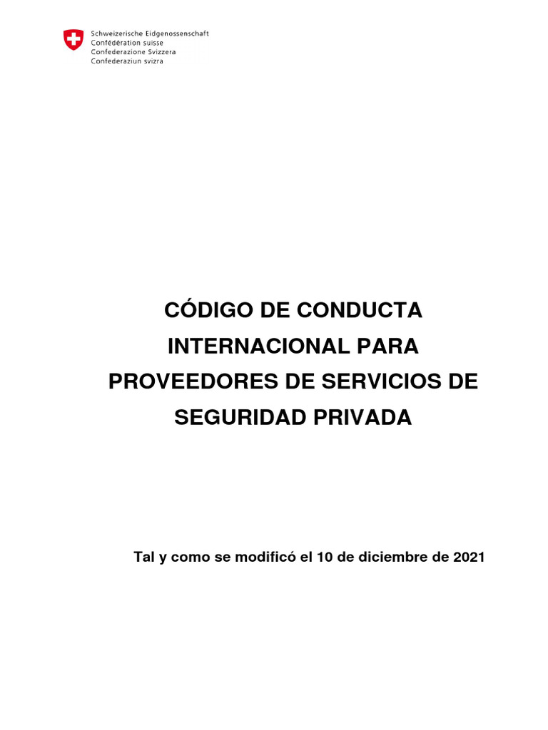 Código de Conducta para Seguridad Privada | PDF | Trata de personas ...