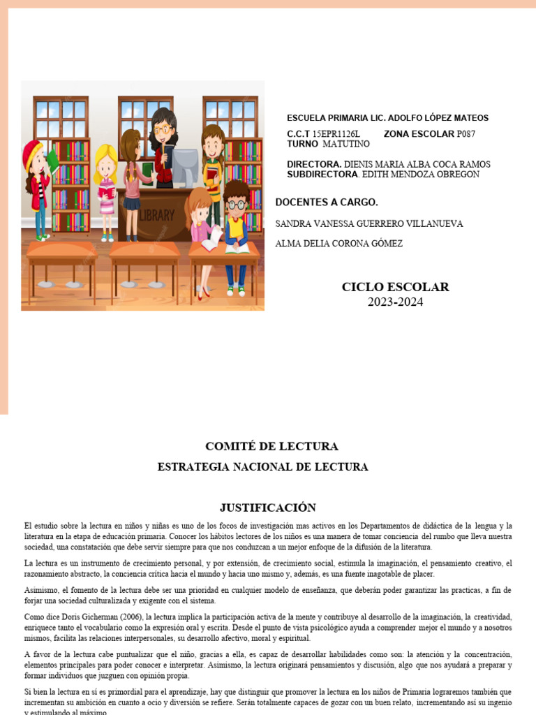 Fomento de la Lectura en Primaria | PDF | Aprendizaje | Comprensión lectora