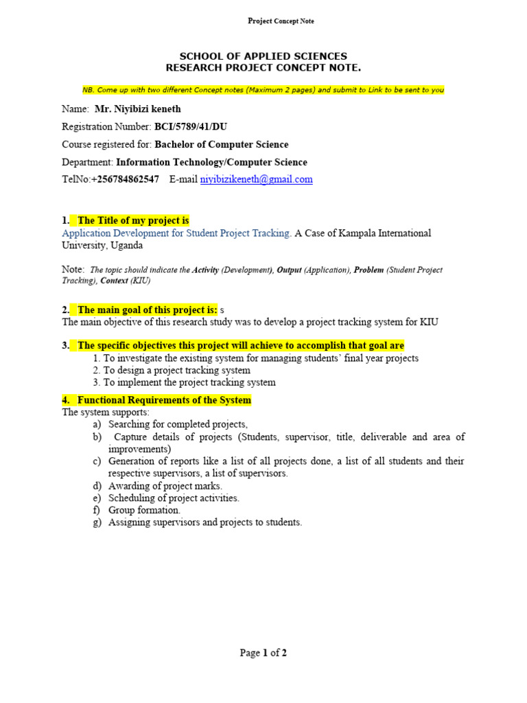 Concept Note Sample | PDF | Project Management | Science