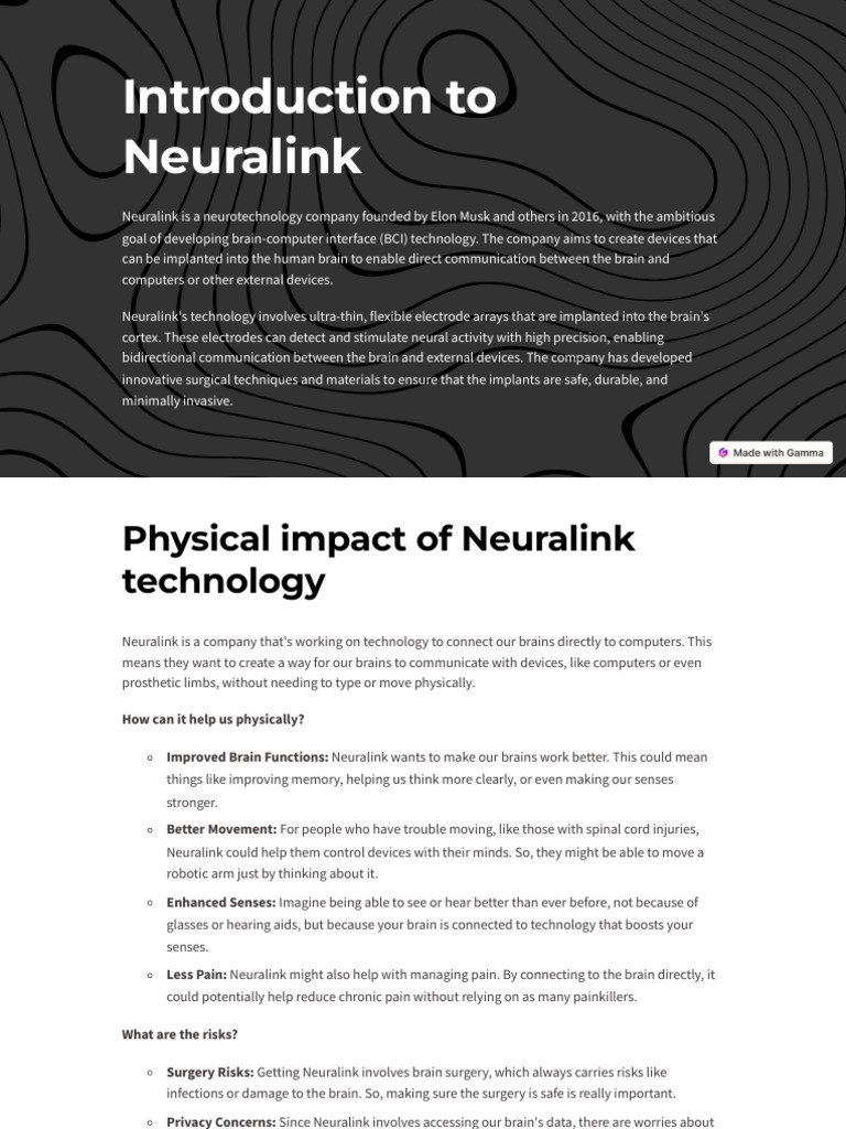 Neuralink: Impact on Brain-Computer Interfaces | PDF | Thought ...