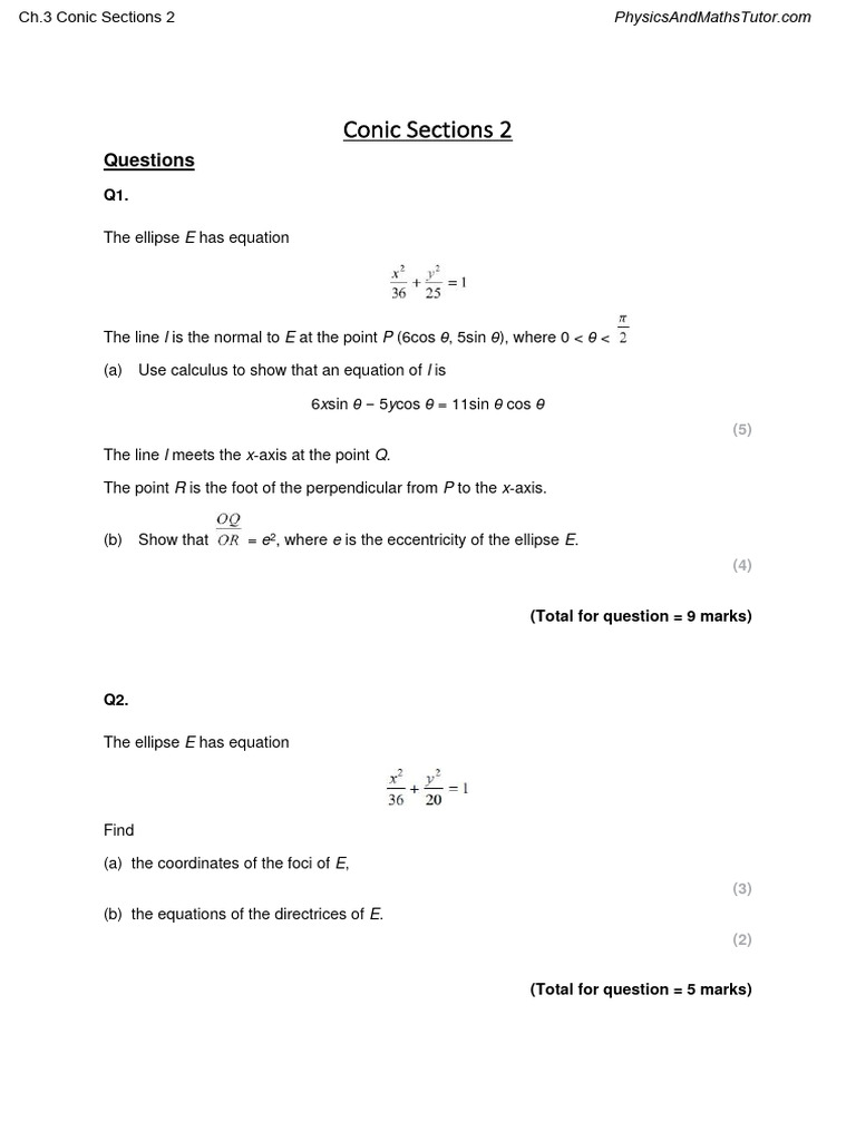 Conic Sections: Ellipses & Hyperbolas | PDF | Geometry | Euclid