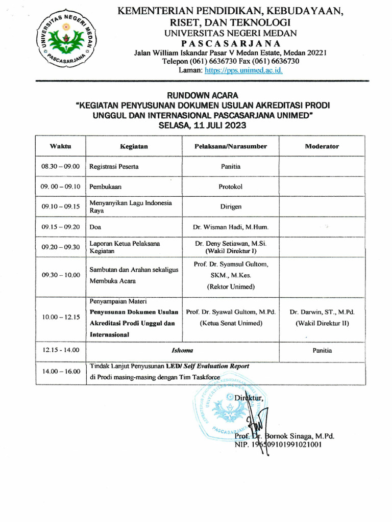 Rundown Acara | PDF