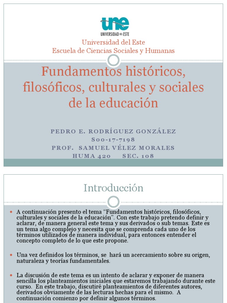 Fundamentos Filosóficos de la Educación | PDF | Realismo filosófico ...
