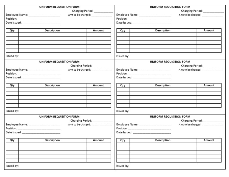 Uniform Requisition Form Template | PDF
