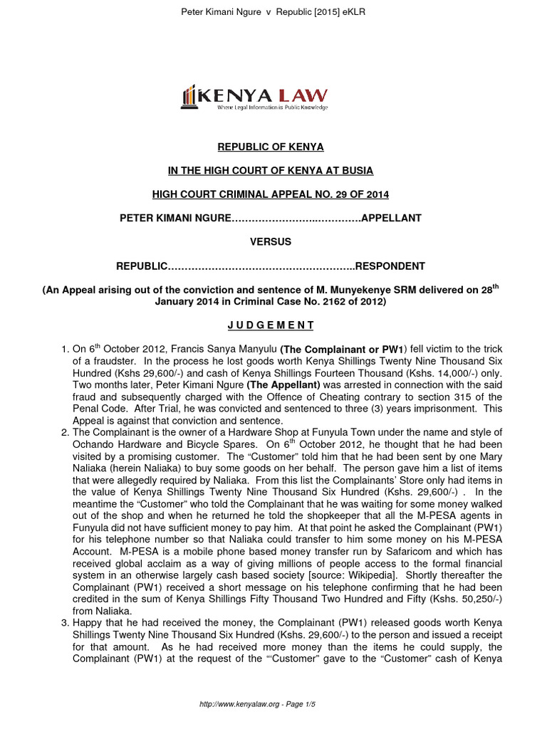 Criminal Appeal 29 of 2014 | PDF | Witness | Prosecutor