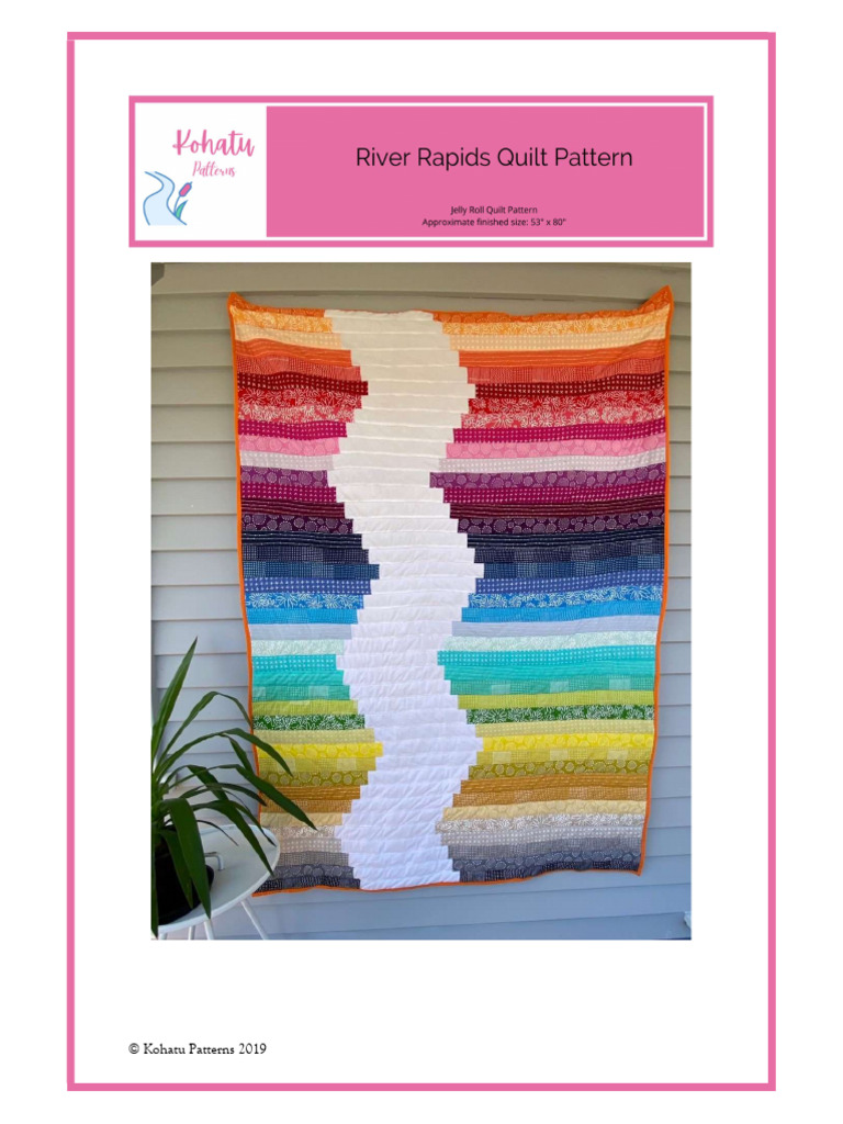 River Rapids Quilt Patternby Kohatu Patterns | PDF | Quilt | Seam (Sewing)