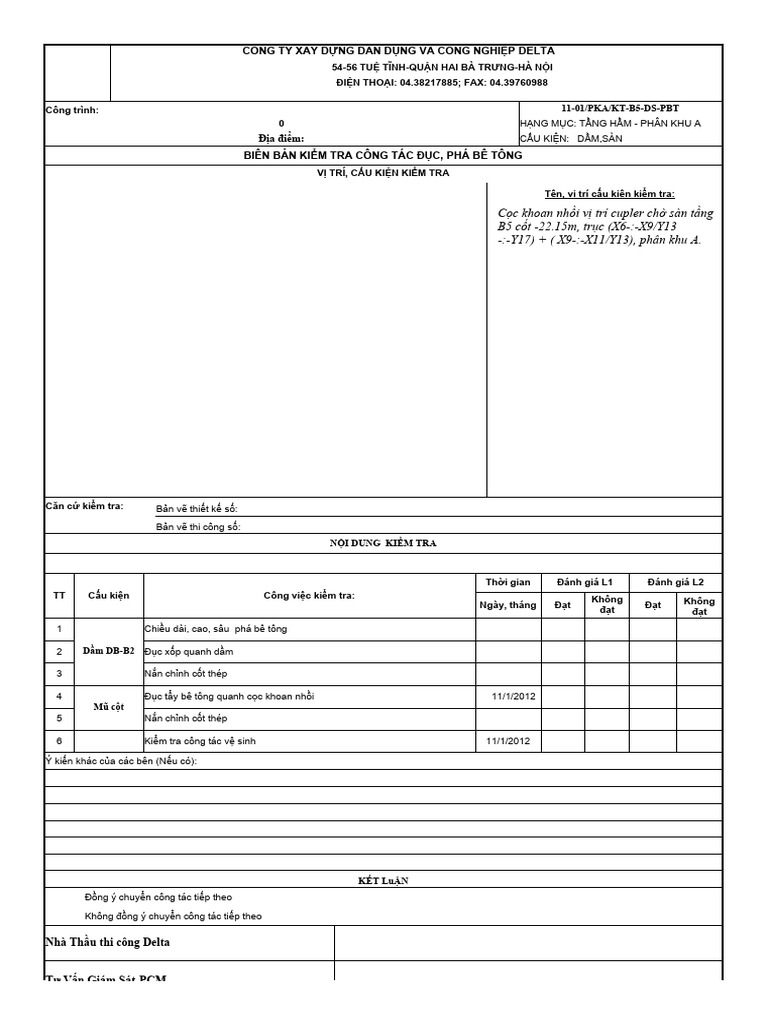 3.1.4 Bản Checklist Phần Ép Cọc | PDF