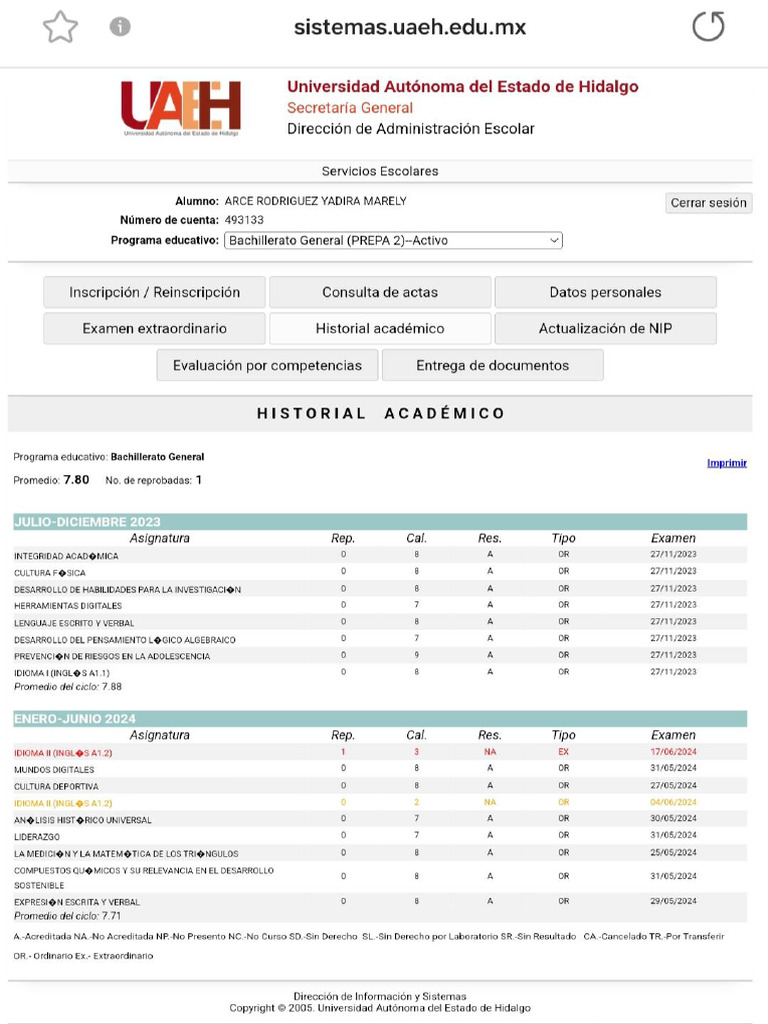Historial Académico | PDF
