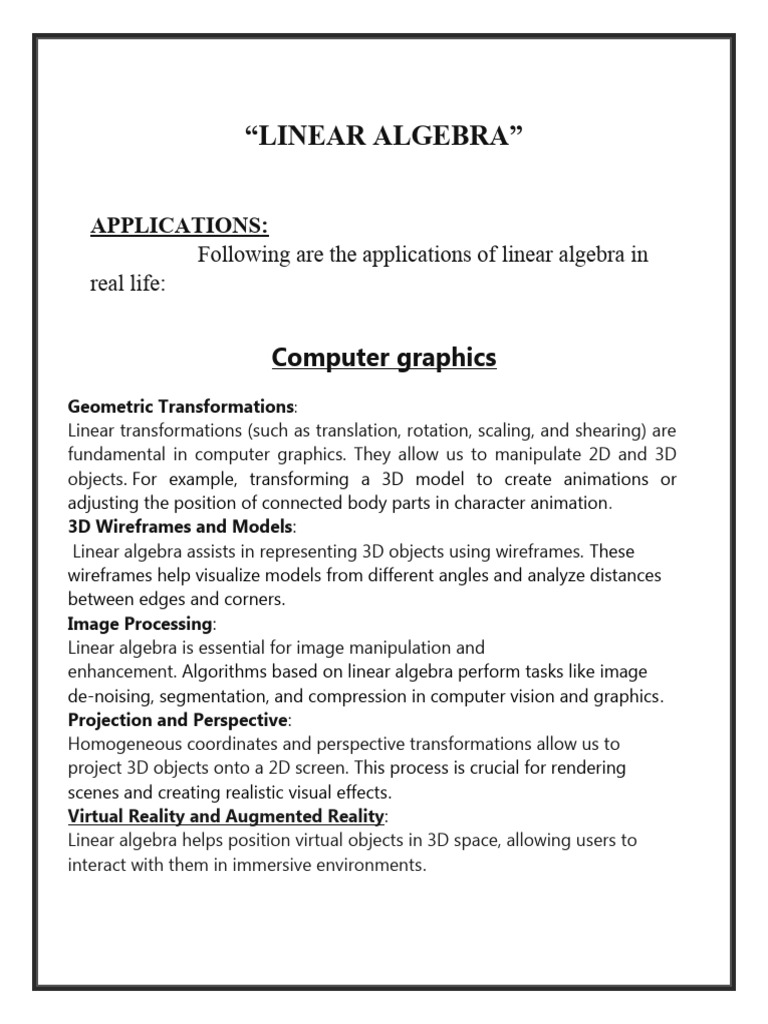 Linear Assignment | PDF | Linear Algebra | 2 D Computer Graphics