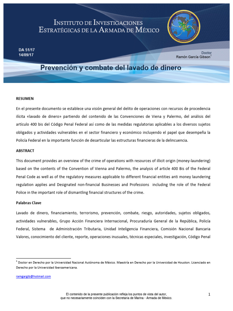 Prevención del Lavado de Dinero en México | PDF | Lavado de dinero ...