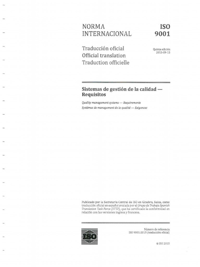 ISO 9001 2015 - Gestion de La Calidad | PDF