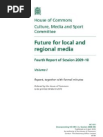 Future For Local and Regional Media: House of Commons Culture, Media and Sport Committee