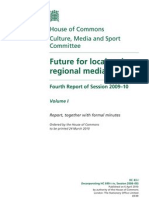 Future For Local and Regional Media: House of Commons Culture, Media and Sport Committee