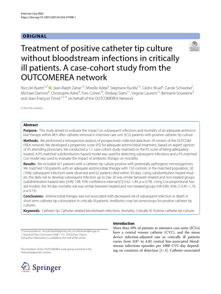 Buetti Et Al-2024-Intensive Care Medicine | PDF | Intensive Care Unit ...