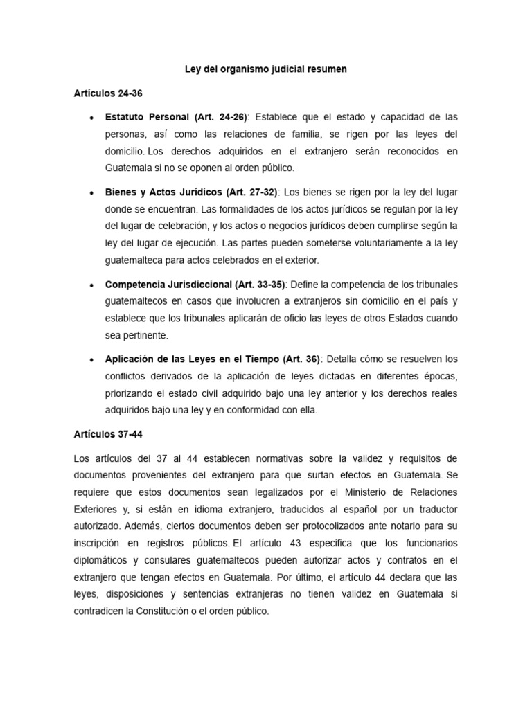 Ley del organismo judicial resumen pdf judicaturas juez