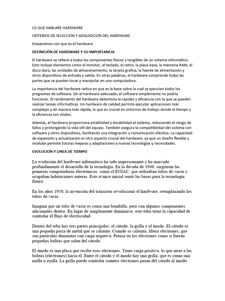 Guía Completa sobre Hardware Informático | PDF | Unidad de estado ...