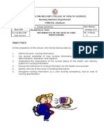 NURS 100.001 Tics in The Health Care Prof Fess Ions