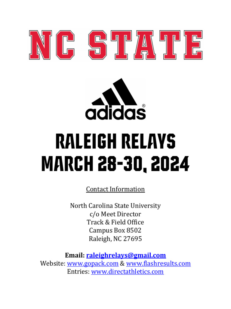 Raleigh Relays 2024 Entry Information | PDF | Track And Field